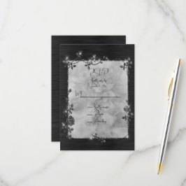 Schwarzer glänzender eleganter funkelnder Rahmen RSVP Karte