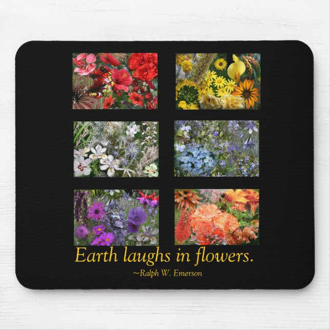 Schwarzer Glasfenstergarten Mousepad (Vorne)