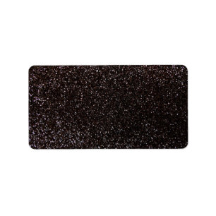Schwarzer Glitter Adressaufkleber