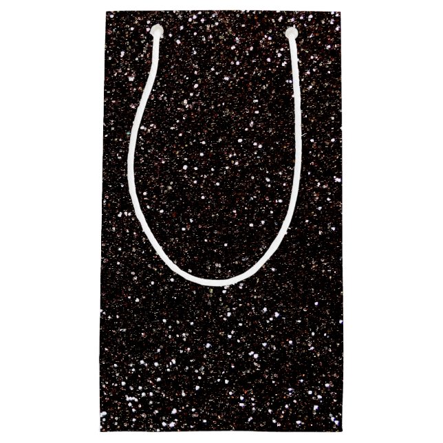 Schwarzer Glitter Kleine Geschenktüte (Vorderseite)