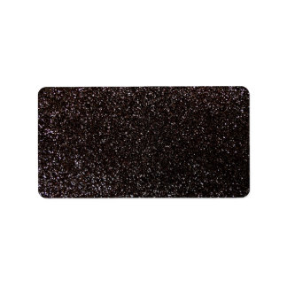 Schwarzer Glitzer Adressaufkleber