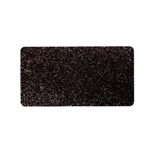 Schwarzer Glitzer Adressaufkleber (Vorne)