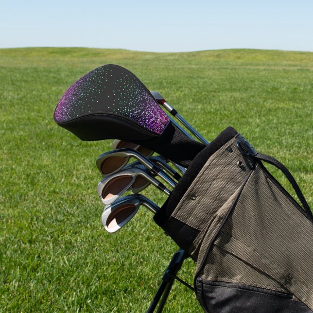 Schwarzer Glitzer Akzent Golf Headcover (In SItu)