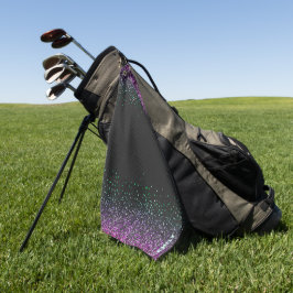 Schwarzer Glitzer Akzent Golfhandtuch
