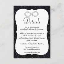 Schwarzer Glitzer Diamond Unendlichkeit Hochzeitsd