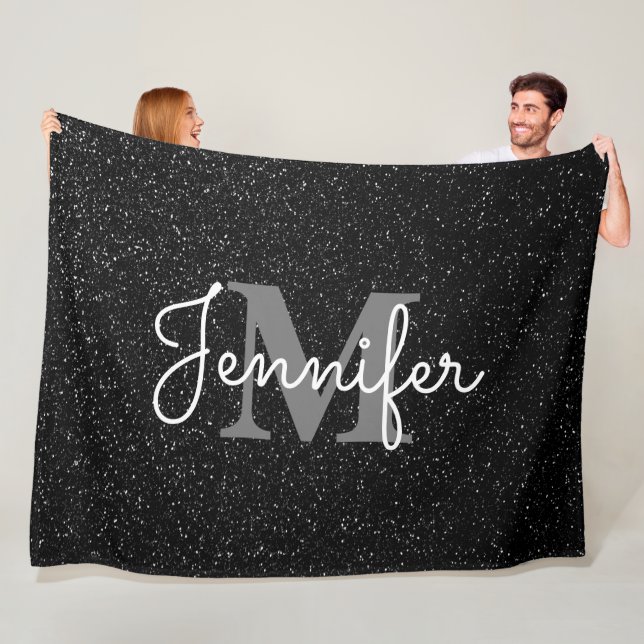 Schwarzer Glitzer Fleecedecke (Beispiel)