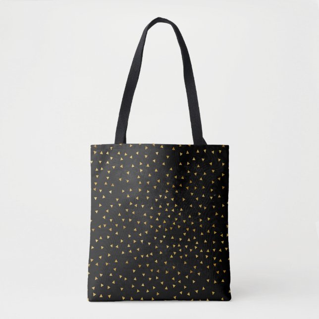 Schwarzer Glitzer Funkelnd Fashion Tasche (Vorderseite)