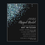 Schwarzer Glitzer Haushalt Bat Mitzvah Einladung<br><div class="desc">Ein einfaches Glitzer-Design **BITTE LESEN SIE VOR DEM KAUF** Unser kleines Sortiment an Büromaterial misst 4, 5" x 5, 6" und passt in einen A6-Umschlag, der in allen möglichen Farben in Ihrem Schreibwarenladen erhältlich ist oder Sie können vor dem Kasse Weißes zu Ihrer Bestellung hinzufügen. Der Karton ist hellweiß mit...</div>