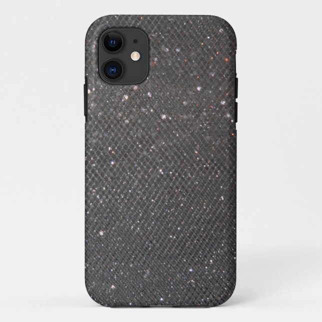 Schwarzer Glitzer-Kasten Case-Mate iPhone Hülle (Rückseite)