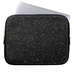 Schwarzer Glitzer-Muster für Grafikdesign Laptopschutzhülle