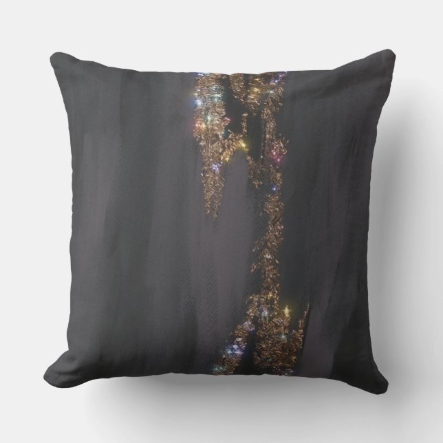 Schwarzer Glitzer Pillow Kissen (Vorderseite)