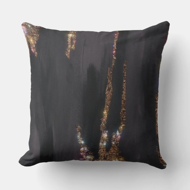 Schwarzer Glitzer Pillow Kissen (Vorderseite)