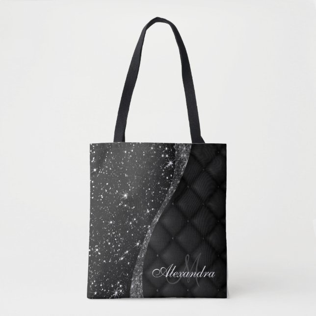 Schwarzer Glitzer und Glitzer Tasche (Vorderseite)