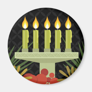 Schwarzer glücklicher Kwanzaa Magnet
