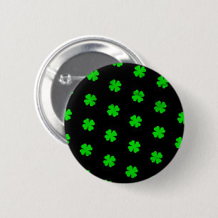 Schwarzer Glücksklee-Button Button