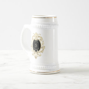 Schwarzer Gold Barock Trauzeuge Bierkrug Bierglas