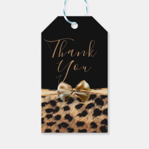 Schwarzer Gold-Bow-Leopard-Gepard-Tierdruck Gefall Geschenkanhänger