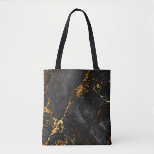 Schwarzer Gold Marmor, natürliches Muster. Tasche
