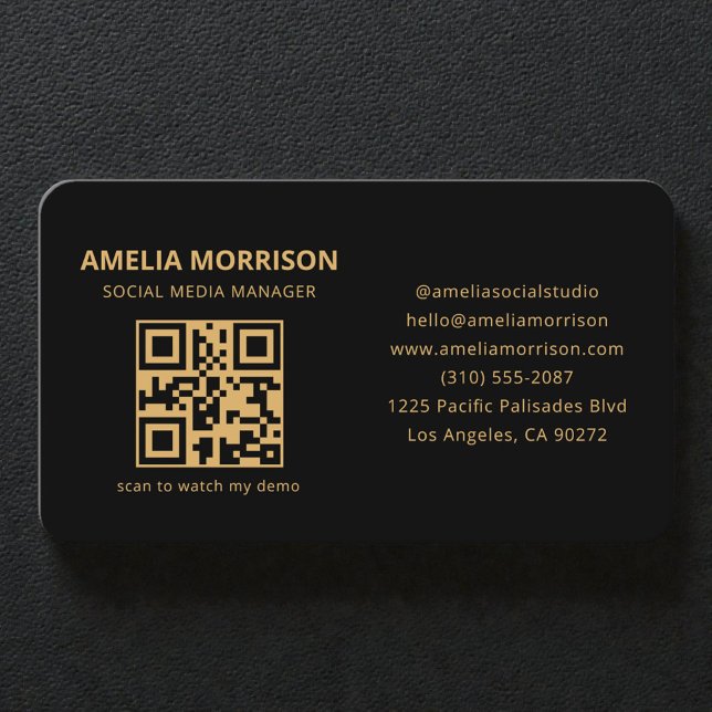 Schwarzer Gold-QR-Code Visitenkarte (Von Creator hochgeladen)