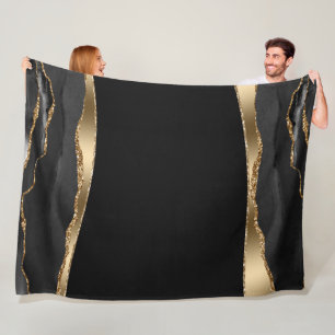 Schwarzer Goldachat Fleecedecke