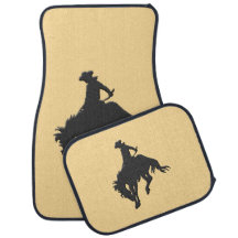 Schwarzer Goldcowboy-sträubendes Pferd