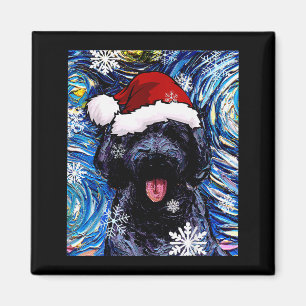 Schwarzer Goldendoodle Labradoodle Weihnachtsmann  Magnet