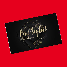 Schwarzer goldfarbener luxuriöser beruflicher Fris Visitenkarte