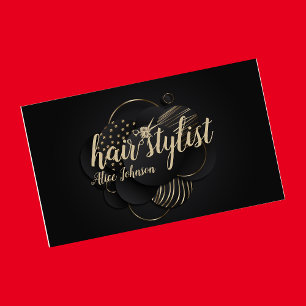 Schwarzer goldfarbener luxuriöser beruflicher Fris Visitenkarte