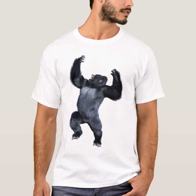 Schwarzer Gorilla-Affe T-Shirt (Vorderseite)