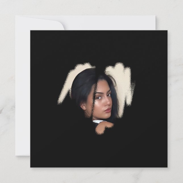 Schwarzer Graffiti-Herzrahmen der 1. Klasse Karte (Vorderseite)