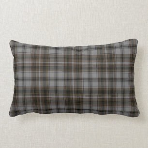 Schwarzer grauer BrownTartan kariert Lendenkissen