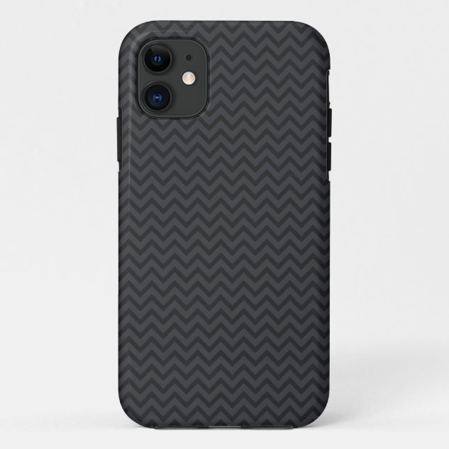 Schwarzer grauer Zickzack Zickzackzickzack stripes Case-Mate iPhone Hülle (Rückseite)