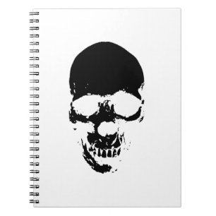 Schwarzer grimmiger Sensenmann Skull Notizblock