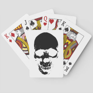 Schwarzer grimmiger Sensenmann Skull Spielkarten