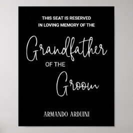 Schwarzer Großvater der Groom-Gedenkhochzeit Poster