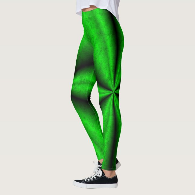Schwarzer grüner Regenbogen in Elephantenhaut-Leth Leggings (Links)
