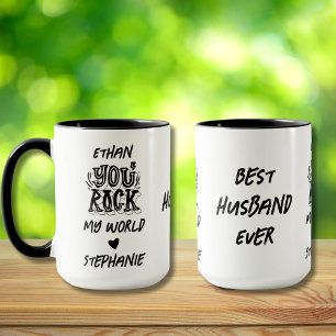 Schwarzer Grunge, du rockst meine Welt, bester Ehe Tasse