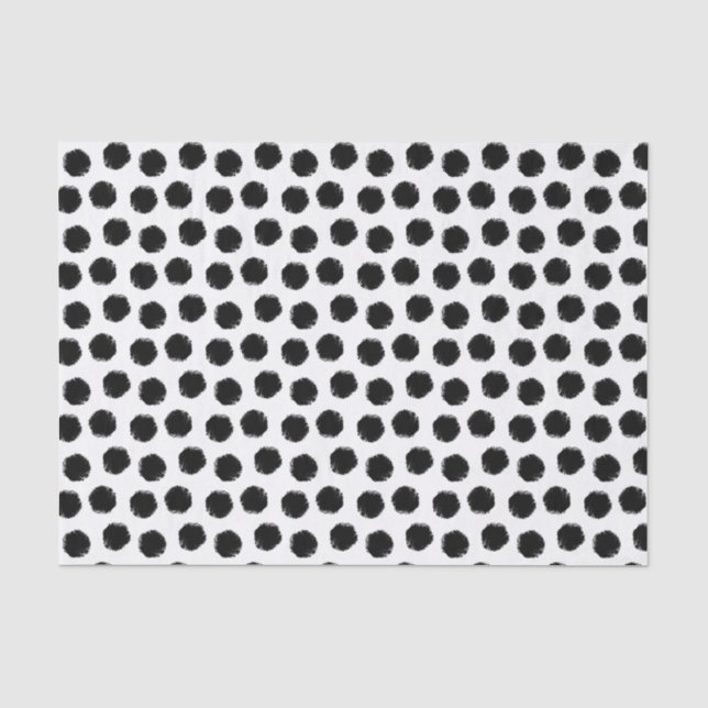 Schwarzer Grunge Polka Dot Papier (Vorderseite)