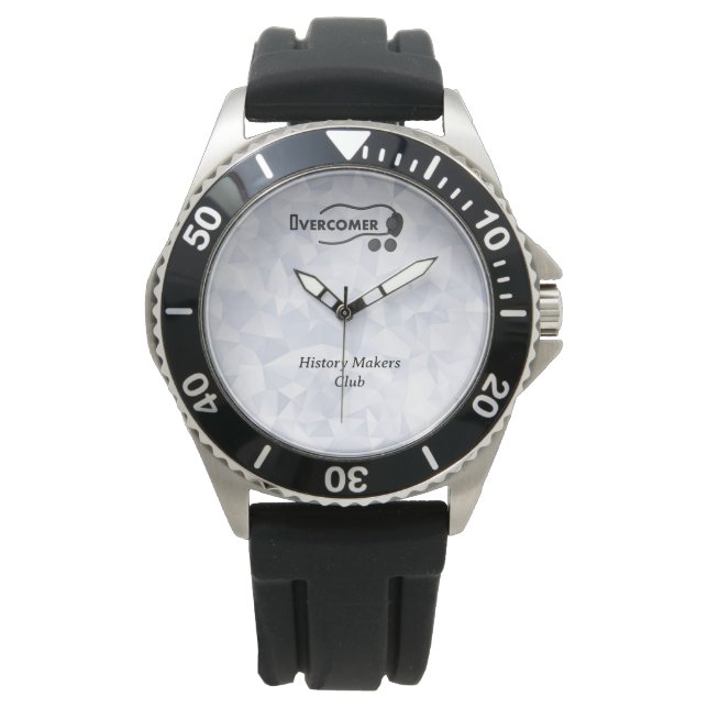 Schwarzer Gummi-Strapperuhr aus Edelstahl Armbanduhr (Vorderseite)