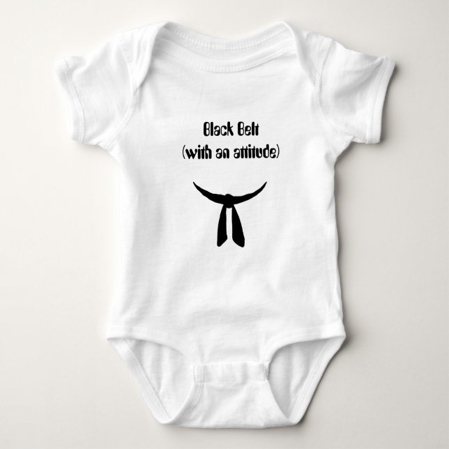 Schwarzer Gurt-Party Baby Strampler (Vorderseite)