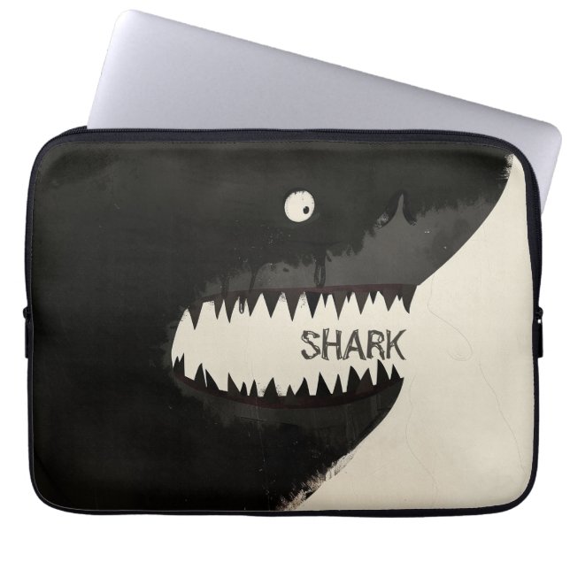 Schwarzer Hai Laptopschutzhülle (Vorderseite)