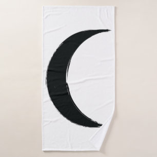 Schwarzer Halbmond abnehmende Magie Dunkler Mond A Badhandtuch Set