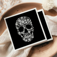 Schwarzer Halloween-Blume Skull