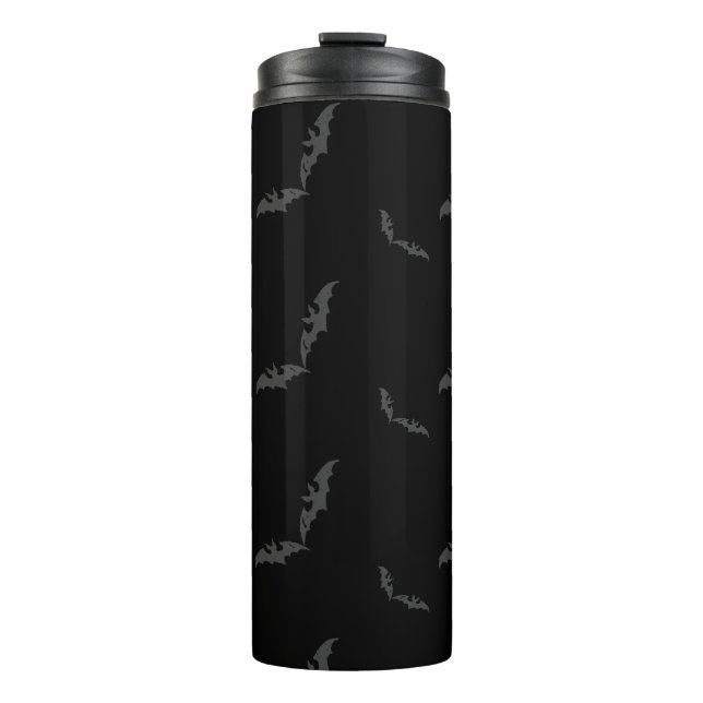 Schwarzer Halloween/Fledermaus-Thermaltumbler Thermosbecher (Vorderseite)