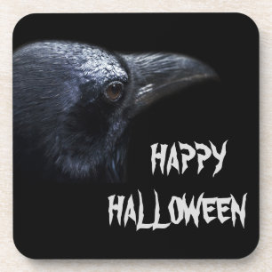 Schwarzer Halloween-Hartplastikuntersetzer für Krä Getränkeuntersetzer
