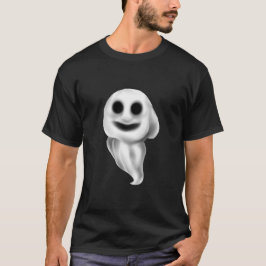 Schwarzer Halloween-T - Shirt mit Spooky Ghost.