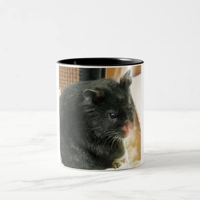 Schwarzer Hamster Zweifarbige Tasse (Mittel)