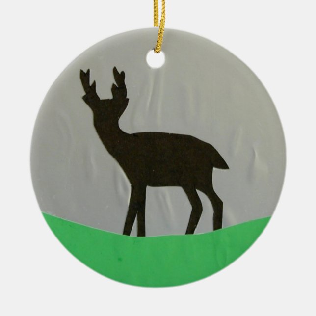 Schwarzer Hart Keramik Ornament (Vorne)