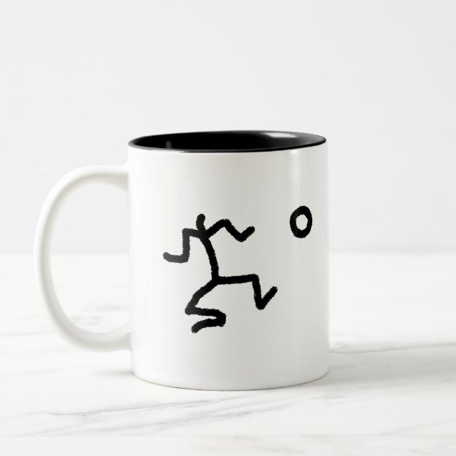 schwarzer Hauptstocherkahn Zweifarbige Tasse (Links)