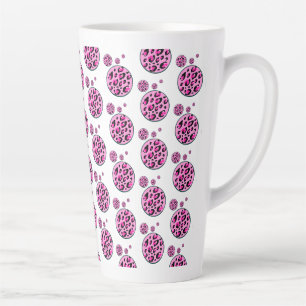 Schwarzer Heißrosa Leopard-Polka-Punkt-Latte-Mug Milchtasse